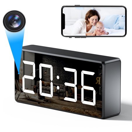 Horloge caméra WIFI Full HD vision nocturne Détection de mouvement